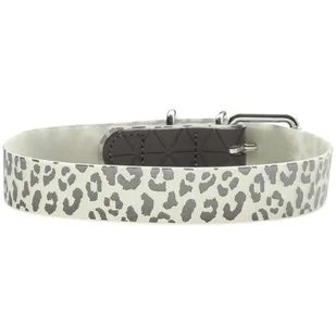 Ecolife HUNTER OBROŻA DLA PSA CONVENIENCE REFLECT GLOW LEOPARD BIAŁA dł 35 szer 2cm - Obroże dla psów - miniaturka - grafika 1