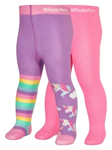 Playshoes Rajstopy (2 pary) w kolorze jasnoróżowo-fioletowym - Rajstopy - miniaturka - grafika 1