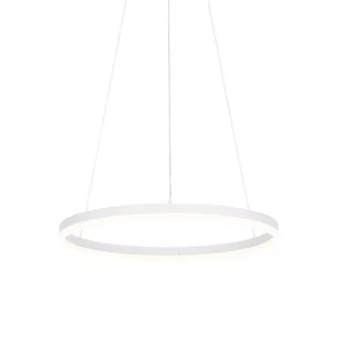 QAZQA Designerska lampa wisząca biała 60 cm z 3-stopniową regulacją ściemniania LED - Anello - Lampy sufitowe - miniaturka - grafika 1