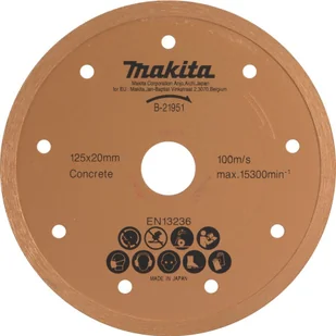 Makita TARCZA DIAMENTOWA 125mm x 20mm PEŁNA DO DCC500,4101RH - Tarcze do pił - miniaturka - grafika 1