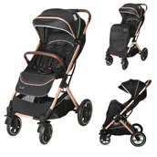 Wózki dziecięce - SPACERÓWKA LEKKA LORELLI STORM - WÓZEK SPACEROWY LEKKI SOLIDNY CZARNY LUXE BLACK - miniaturka - grafika 1