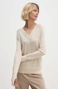 Calvin Klein sweter damski kolor beżowy lekki K20K207573 - Swetry damskie - miniaturka - grafika 1