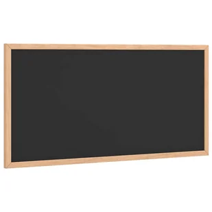 vidaXL Tablica kredowa z ramą z litego drewna sosnowego, czarna - Tablice interaktywne - miniaturka - grafika 1