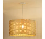 Lampy sufitowe - Duolla - Żyrandol na lince ROLLER RATTAN 1xE27/15W/230V śr. 45 cm beżowy - miniaturka - grafika 1