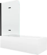 Wanny - Mexen Vega wanna prostokątna 170 x 70 cm z obudową i parawanem 2-skrzydłowym 100 cm, transparent, czarny - 550117070X9010027000 - miniaturka - grafika 1