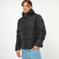 Kurtki męskie - Męska kurtka pikowana z monogramem czarna - miniaturka - grafika 1