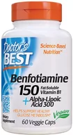 Witaminy i minerały - Doctor's Best Benfotiamina z kwasem alfa liponowym (witamina B1 z kwasem liponowym), 150 mg, 60 kapsułek ziołowych - miniaturka - grafika 1
