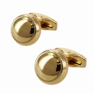 Spinki do mankietów i krawatów - Spinki do mankietów klasyczne okrągłe złote gładkie - EM Men's Accessories - miniaturka - grafika 1