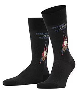 Burlington Rocking X-Mas skarpety męskie z mieszanki bawełny, czarny (Black 3000), 46 EU - Skarpetki męskie - miniaturka - grafika 1