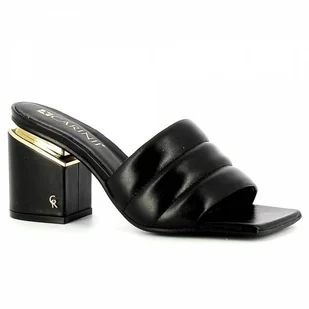 Czarne klapki na obcasie CARINII - Carinii - Klapki i japonki damskie - miniaturka - grafika 1