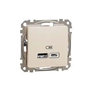 Ładowarka USB A+C SEDNA Design & Elements beżowe - Gniazdka elektryczne - miniaturka - grafika 1