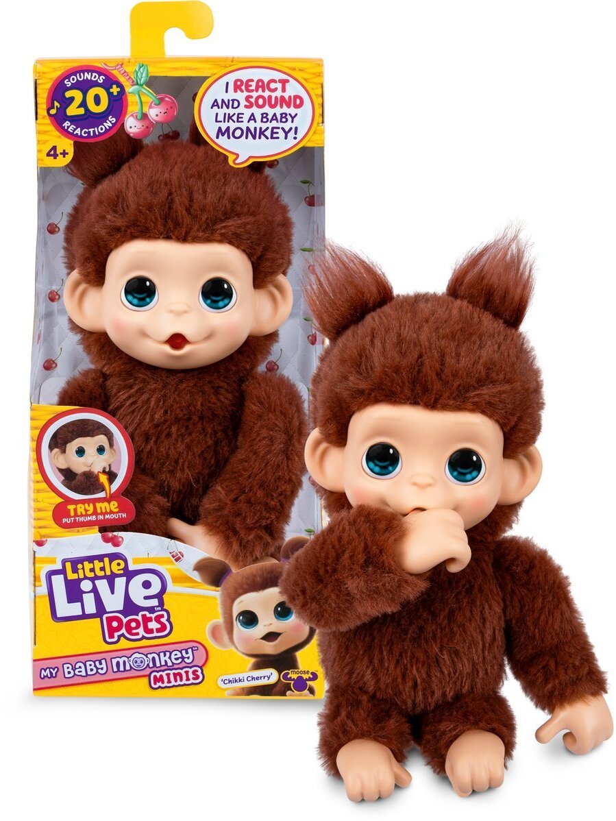 Little Live Pets Moose Toys Ltd. Little Live Pets - My Baby Monkey Minis Brown Cherri