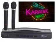 Instrumenty muzyczne dla dzieci - Zestaw karaoke 2 mikrofony bezprzewodowy + stacja - miniaturka - grafika 1