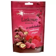 Bakalie - Bakalland Orzechy laskowe w czekoladzie i malinowej posypce 80 g - miniaturka - grafika 1