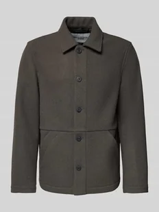 Kurtka wełniana o kroju regular fit z wykładanym kołnierzem - Płaszcze męskie - miniaturka - grafika 1