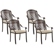 Fotele i krzesła ogrodowe - Zestaw 4 krzeseł ogrodowych brązowy MANFRIA - miniaturka - grafika 1