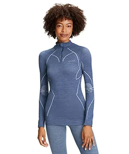 FALKE Falke damska koszulka z długim rękawem Wool Tech. mieszanka wełny z merynosów, 1 opakowanie niebieski Blau (Capitain 6751) X-S 33210 - Koszulki i topy damskie - miniaturka - grafika 1