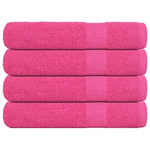 vidaXL Ręczniki, 4 szt., różowe, 100x200 cm, bawełna 100% - Ręczniki - miniaturka - grafika 1