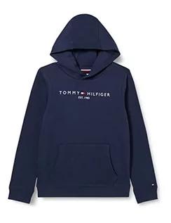 Bluzy dla dziewczynek - Tommy Hilfiger Bluza dziecięca Unisex Essential Hoodie z kapturem, Zmierzch Marynarki, 10 lat - grafika 1