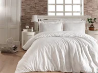 Pościel - Biała pościel 200x220 w groszki CARMINE z prześcieradłem PREMIUM satyna - miniaturka - grafika 1