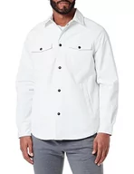 Kurtki męskie - Armani Exchange Męska kurtka dżinsowa z długim rękawem, duże kieszenie z przodu, casualowy krój, biały, XXL - miniaturka - grafika 1