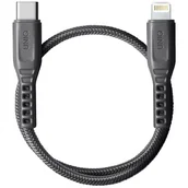 Kable - UNIQ Kabel Flex USB-C-Lightning 18W nylonowy 30cm szary/charcoal grey - miniaturka - grafika 1