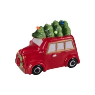 Ozdoby bożonarodzeniowe - Ceramiczny samochód z choinką na dachu LED - miniaturka - grafika 1