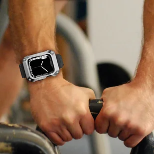 Kingxbar CYF134 2w1 pancerne etui Apple Watch 8, 7 (45 mm) ze stali nierdzewnej z paskiem czarne - Akcesoria do smartwatchy - miniaturka - grafika 13