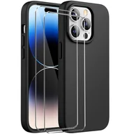 Etui i futerały do telefonów - zestaw ochronny 2 w 1 dla Apple iPhone 7 Plus / 8 Plus składa się z 2x szklanej osłony ekranu 9H i 1x silikonowego etui w kolorze czarnym - miniaturka - grafika 1