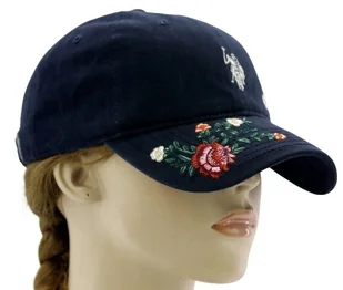 Czapka z daszkiem damska młodzieżowa U.S. Polo Assn. Kwiaty Haft 55-60cm - Czapki i chusty sportowe męskie - miniaturka - grafika 1