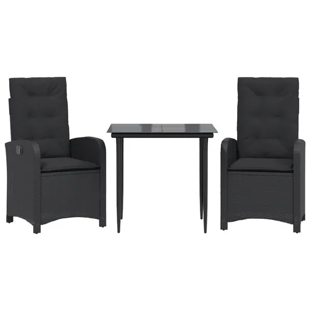 Zestaw mebli ogrodowych z rattanu PE, stół 80x80x74 cm, krzesła 57x58.5x