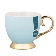 Filiżanki - Filiżanka jumbo na stopce Aurora Gold 400 ml błękitna mięta - miniaturka - grafika 1