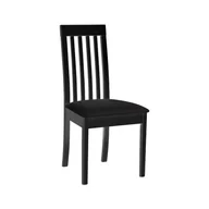 Krzesła - Eleganckie czarne krzesło Roma 9 – tapicerowane siedzisko, drewniane nogi - miniaturka - grafika 1