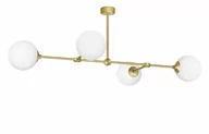 Lampy sufitowe - Złota długa lampa wisząca 4 kule białe GP-S4P - miniaturka - grafika 1