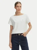 Koszulki i topy damskie - Tommy Hilfiger T-Shirt WW0WW49723 Écru Loose Fit - miniaturka - grafika 1