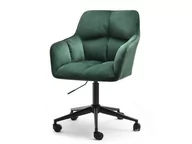 Fotele i krzesła biurowe - Zielony Fotel Biurowy Z Przeszyciami Isla Na Czarnej Podstawie Z Kółkami - miniaturka - grafika 1