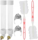 Akcesoria dla ptaków - Zestaw poidełek dla ptaków 2×120 ml z uchwytami i szczotką - miniaturka - grafika 1