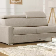 Sofy i kanapy - Kanapa rozkładana 2-osobowa VIZIR typu express z tkaniny – kolor beżowy – miejsce do spania 120 cm – materac 16 cm z pamięcią kształtu - miniaturka - grafika 1