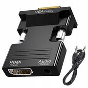 Kable komputerowe i do monitorów - Konwerter Adapter Z Hdmi Na Vga D-Sub Audio Dźwięk - miniaturka - grafika 1