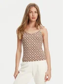 Koszulki i topy damskie - Guess Top V5YP11 MC03W Brązowy Slim Fit - miniaturka - grafika 1