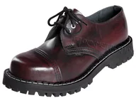 Botki męskie - krótkie glany STEEL - BURGUND / BLACK (3 dziurki)-46 - miniaturka - grafika 1