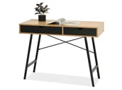 Biurka - BIURKO MŁODZIEŻOWE FALUN DĄB Z SZUFLADAMI NA CZARNEJ PODSTAWIE - miniaturka - grafika 1