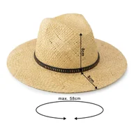 Czapki męskie - KAPELUSZ damski męski PANAMA fedora SŁOMKOWY lato ELEGANCKI - miniaturka - grafika 1