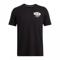 Koszulki sportowe męskie - Męski t-shirt z nadrukiem Under Armour UA M Grounds Crew Hw Ss - czarny - UNDER ARMOUR - miniaturka - grafika 1