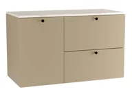 Szafki łazienkowe - Szafka pod umywalkę z koszem cappuccino + marmur - Tavesi 8X - miniaturka - grafika 1