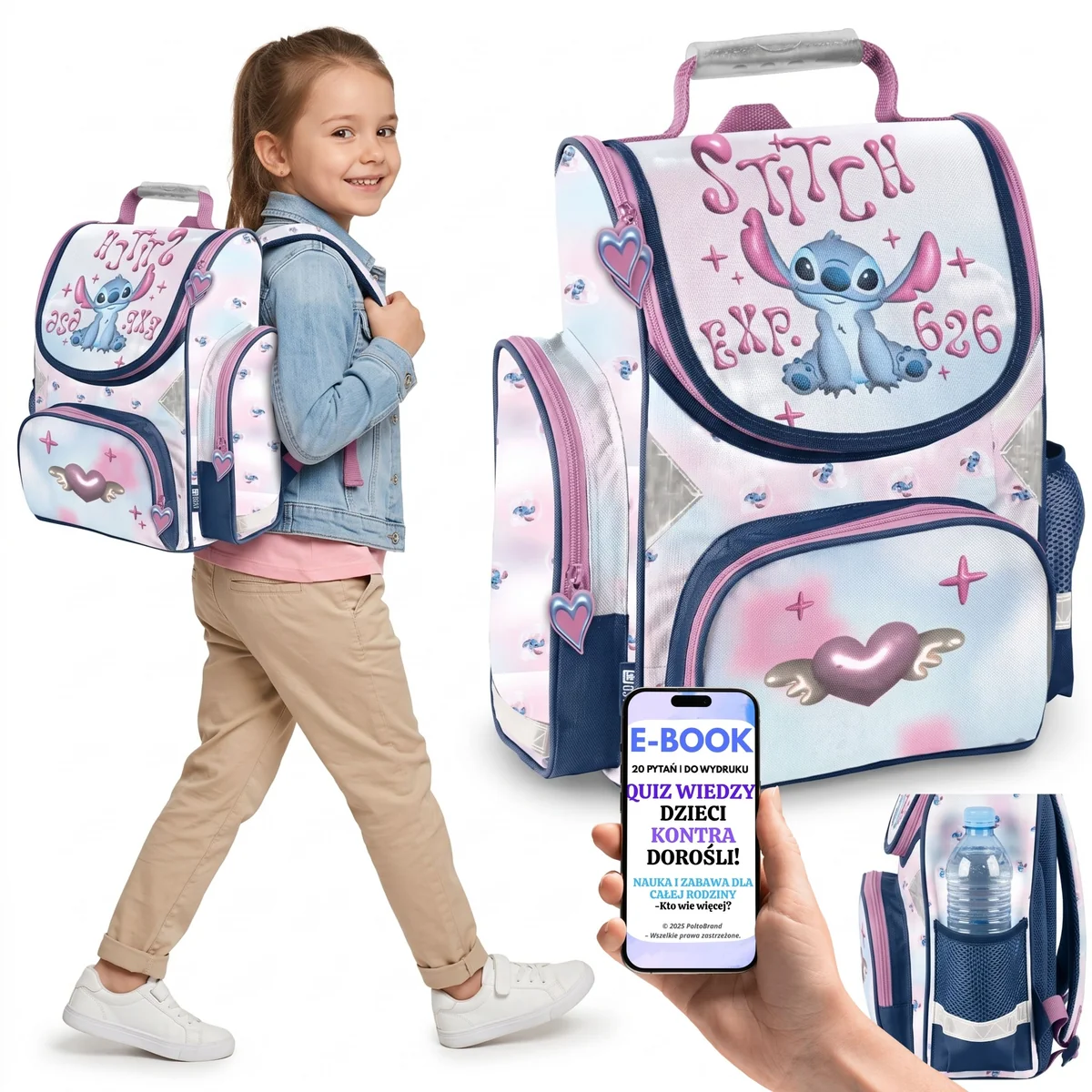 Tornister Stitch Serce Prezent na Rozpoczęcie Szkoły + E-BOOK-2