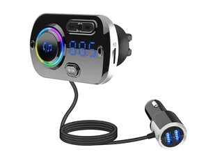 Alogy Ładowarka  Ładowarka samochodowa Alogy Transmiter FM MP3 Bluetooth 5.0 QC 3.0 uniwersalny 42357-uniw - Ładowarki samochodowe - miniaturka - grafika 1
