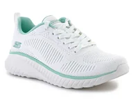 Sneakersy damskie - Skechers Bobs Squad Chaos Parallel Lines 117212-OFWT - miniaturka - grafika 1