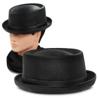Czapki męskie - Kapelusz męski zimowy skórzany PREMIUM czarny Pako Jeans elegancki - miniaturka - grafika 1