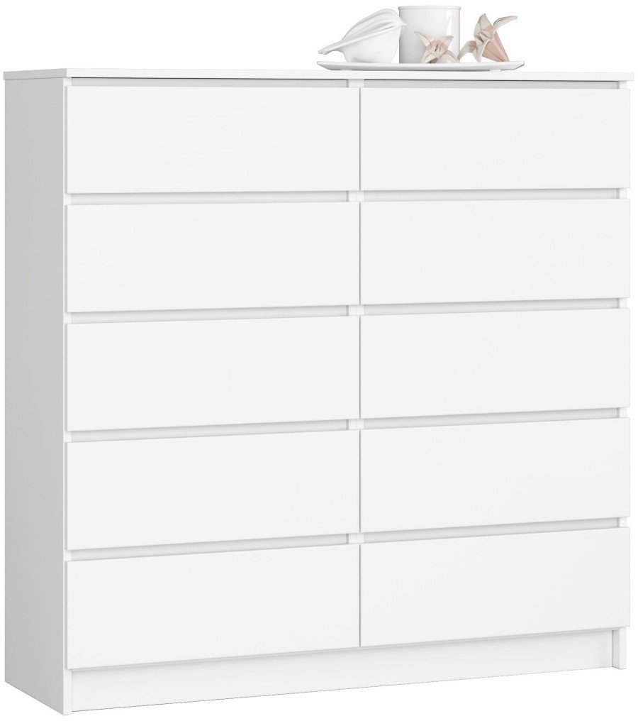 Fabryka Mebli Akord KOMODA K 120 cm 10 SZUFLAD BIAŁA